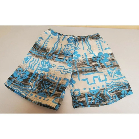 Vintage Newport BLUE Men's 90s Swim Trunks Blue - Picture 3 of 12